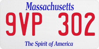 MA license plate 9VP302