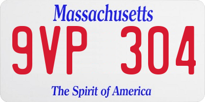 MA license plate 9VP304