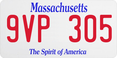MA license plate 9VP305