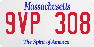 MA license plate 9VP308