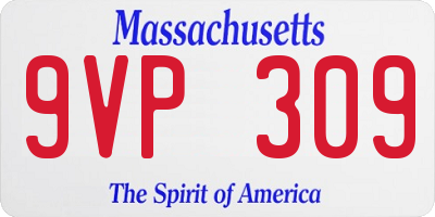 MA license plate 9VP309