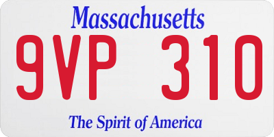 MA license plate 9VP310