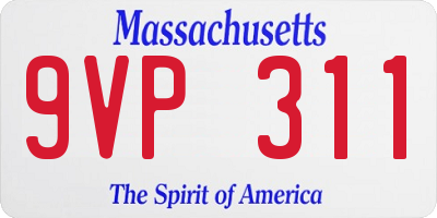 MA license plate 9VP311