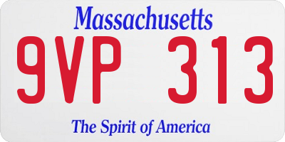 MA license plate 9VP313