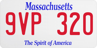 MA license plate 9VP320