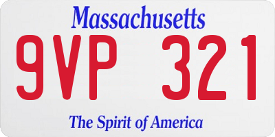 MA license plate 9VP321