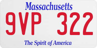 MA license plate 9VP322
