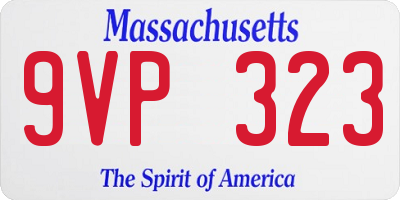 MA license plate 9VP323