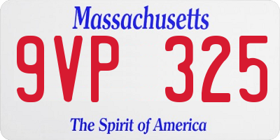 MA license plate 9VP325