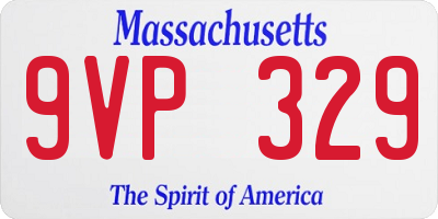 MA license plate 9VP329