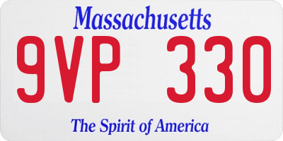 MA license plate 9VP330