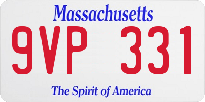 MA license plate 9VP331