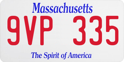 MA license plate 9VP335