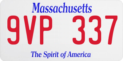MA license plate 9VP337