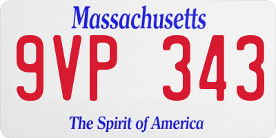 MA license plate 9VP343
