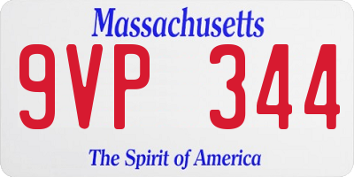 MA license plate 9VP344