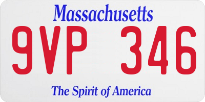 MA license plate 9VP346