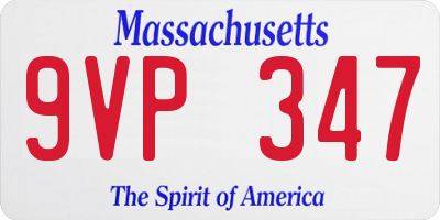 MA license plate 9VP347