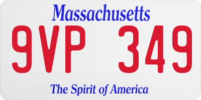 MA license plate 9VP349