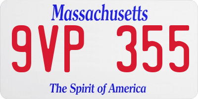 MA license plate 9VP355