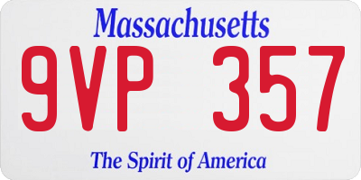 MA license plate 9VP357