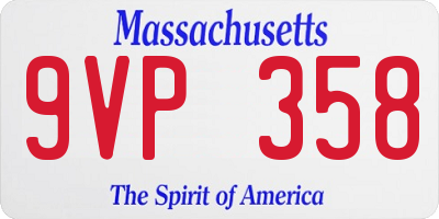MA license plate 9VP358