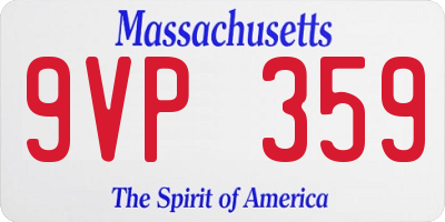 MA license plate 9VP359