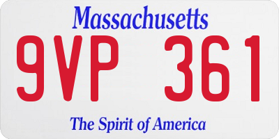 MA license plate 9VP361