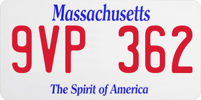 MA license plate 9VP362