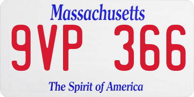 MA license plate 9VP366