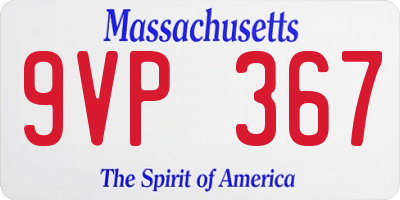 MA license plate 9VP367