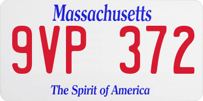 MA license plate 9VP372