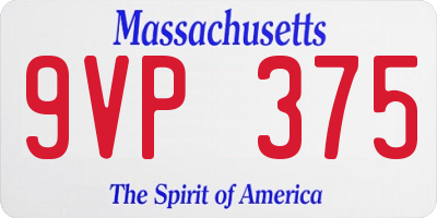 MA license plate 9VP375