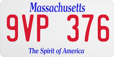MA license plate 9VP376