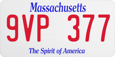 MA license plate 9VP377