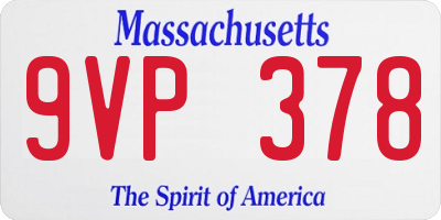 MA license plate 9VP378