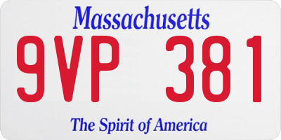 MA license plate 9VP381