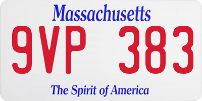MA license plate 9VP383