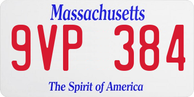 MA license plate 9VP384