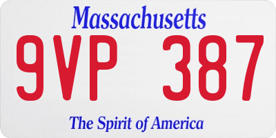 MA license plate 9VP387