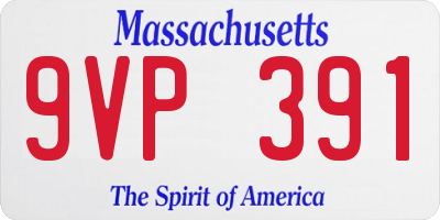 MA license plate 9VP391