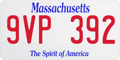 MA license plate 9VP392