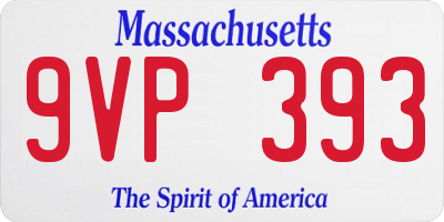 MA license plate 9VP393