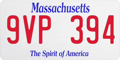 MA license plate 9VP394