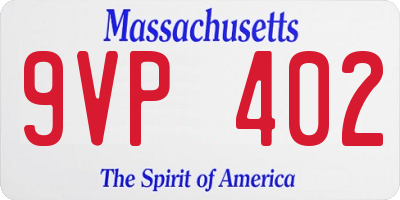 MA license plate 9VP402