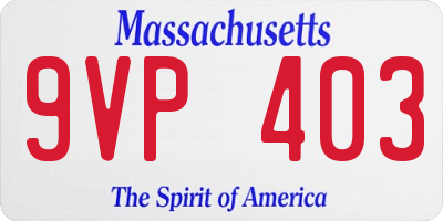 MA license plate 9VP403