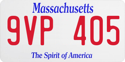 MA license plate 9VP405