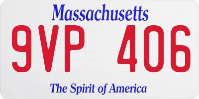 MA license plate 9VP406