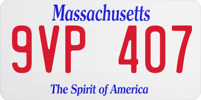 MA license plate 9VP407