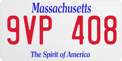 MA license plate 9VP408